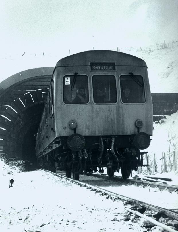 The Northern Echo: The first train through Shildon Tunnel on January 15, 1982, after giant icicles had been removed